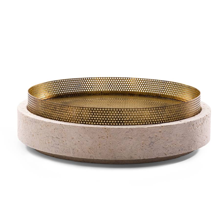 when objects work Schale aus Kalkstein in Bronze