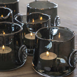 Windlicht Daniel in der Farbe Grey aus Glas von Gommaire