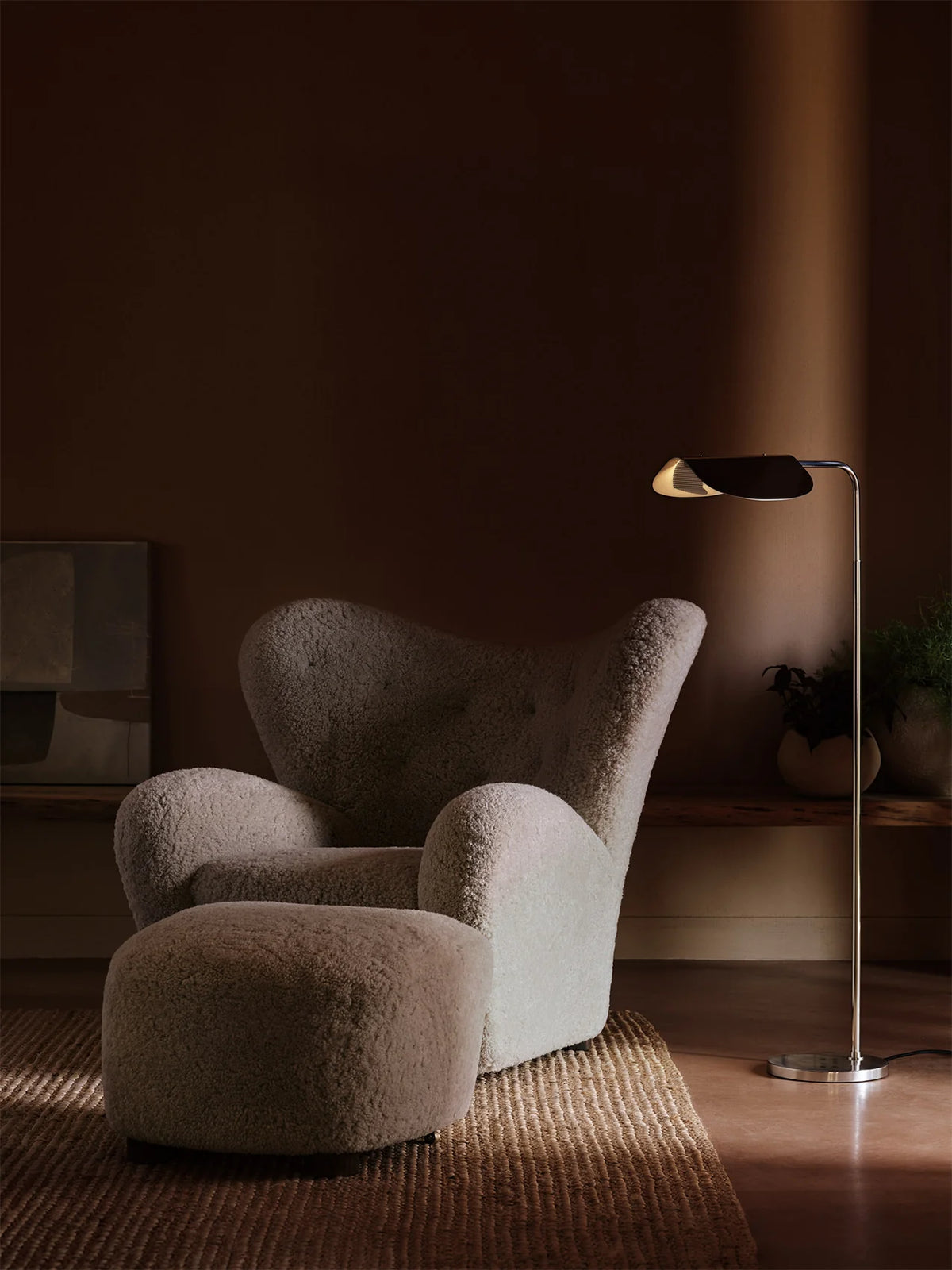 Audo Copenhagen, The Tired Man Ottoman, Hocker, Schaffell