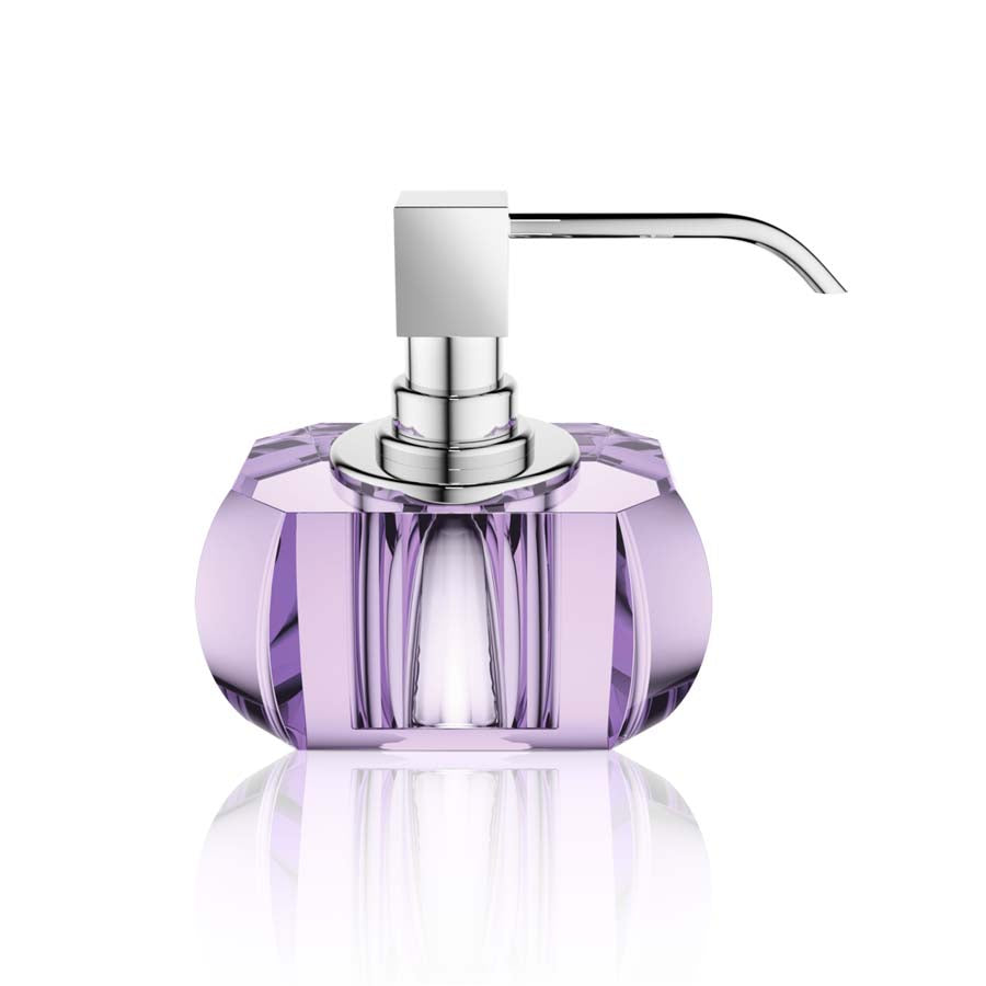 Decor Walther Kristall-Pumpseifenspender aus Glas, violett