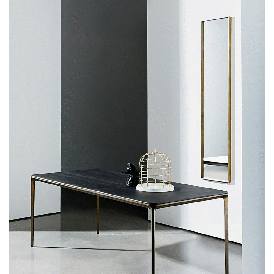 Sovet Wandspiegel Visual Rectangular mit gebräuntem Aluminumrahmen 